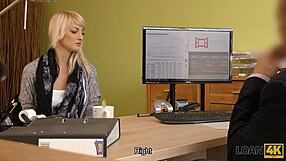 Loan4k blonde teen fucked hard in office for cash payout