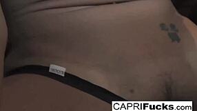 capri cavanni fingers her dripping wet pussy while squeezing amazing big tits