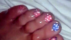 mmm sucking my wifes tasty toes while fucking her wet pussy hard