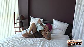 hot redhead penny pax teams up with anna belle peaks for big tits monster cock threesome fun