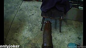 Skinny brunette pounds her ass nonstop for 10 minutes straight with dildo