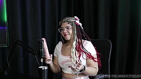 uhh da sofie lollipop got naked with excited host bia hot on sheer red preliminares podcast