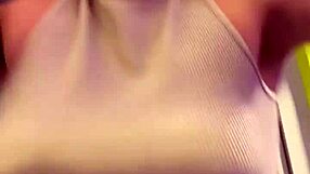 sweaty gym shirt turns see-through on her tits