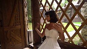 Bride In Wedding Stockings Cheats Bent Over Doggystyle After Altar Vows