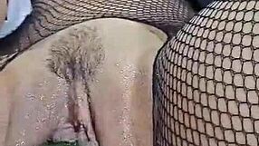 curvy colombiana rabbitquicky fucks cucumber in pussy till squirting orgasms