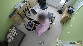 Loan4k blonde teen fucked hard in office for cash payout