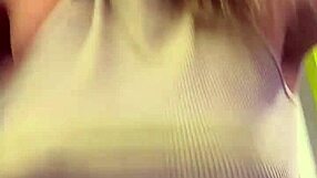 sweaty gym shirt turns see-through on her tits