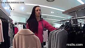 Adorable Czech sweetie tempted in shop rides cock in hardcore POV!