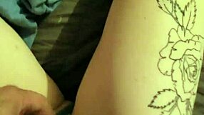 her fingers slide deep into wet pussy through striped cotton panties teasing endlessly