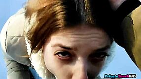 Stepsister Russian's Outdoor Deepthroat Cum Swallow Blowjob Turns Me On Most!