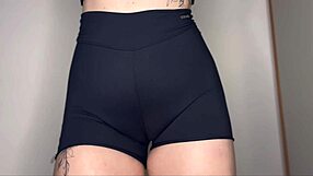 craving that juicy cameltoe tease in tight gym shorts?