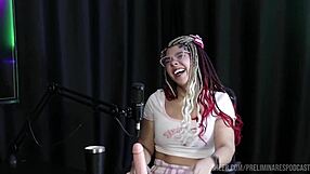 uhh da sofie lollipop got naked with excited host bia hot on sheer red preliminares podcast