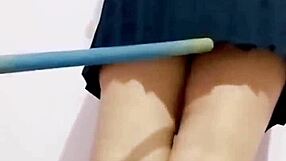 Watch Cute Mexican Teen's Tight Asshole Finally Break Under Broom and Raw Anal Creampie