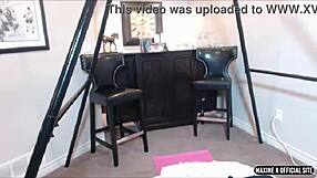 maxine spreads bubble ass wide for deep dildo fuck on webcam