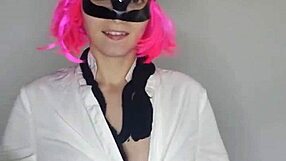 come get seduced by my huge natural tits while i fuck myself with dildo in kitty mask...