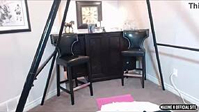 maxine spreads bubble ass wide for deep dildo fuck on webcam