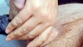 Young stepdaughter jerks off stepdad's cock cowgirl riding him alone at home with natural tits