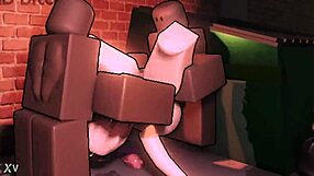 Bratty white femboy's shaved hole gangbanged deep by two monster black cocks in alley