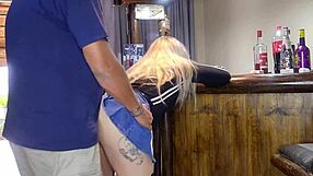 Cute Blue-Eyed Blonde Teen Bends Over Monster Cock Doggystyle Creampie