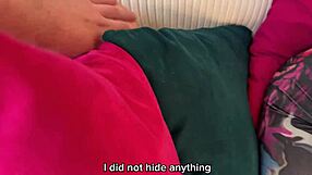 step bro shows me how to deepthroat his big cock then fucks my tight pussy pov with subs