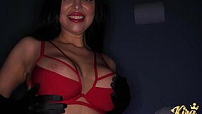 Busty Brunette Kira Queen Gags on Monster Cock in Sloppy POV Suck with Big Clit View