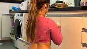 imagine the sexiest housewife bending just for your eyes