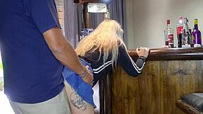 Cute Blue-Eyed Blonde Teen Bends Over Monster Cock Doggystyle Creampie