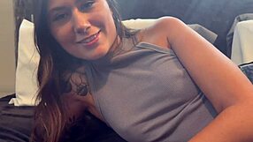 horny young brunette slut rides big cock doggystyle for rent payment