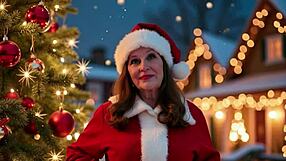 granny peggy sue's christmas deepthroat blowjob ends with hot cum mouthfill