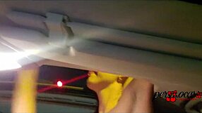 moto boy chases latina flashing big tits through car sunroof!