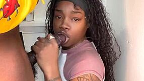 stepbrother gets intense blowjob from keisha minaj with 11 inch cumshot