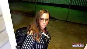 Big titted brunette celeste masturbates pussy then deepthroats huge cock