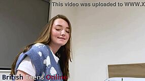 Brit Teen's Oily Handjob Dripping Cum