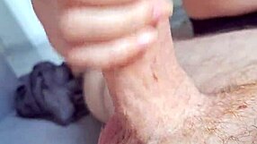 Young stepdaughter jerks off stepdad's cock cowgirl riding him alone at home with natural tits