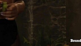 lesbian slave drops to knees in lingerie before her dominant madame begs for mercy