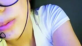 milenax gg la peruanita strips and fingers her wet shaved pussy for intense solo orgasm