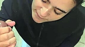 Lovable wife sucks interracial cock til last cum drop sailor style