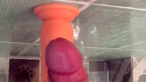 Huge Cock Frots Against Hers in Bathroom Quickie Close-Up