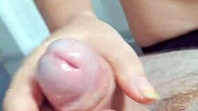 Young stepdaughter jerks off stepdad's cock cowgirl riding him alone at home with natural tits