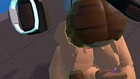 Cute girl hangs out playfully in rec room with her friend