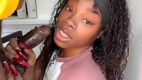 stepbrother gets intense blowjob from keisha minaj with 11 inch cumshot