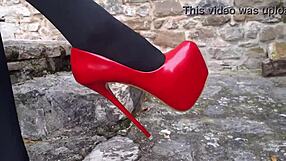 Beautiful Legged Milf Struts in Incredible High Heels Lingerie