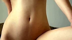 Petite teen Maiskii strips clothes rips moans rubbing shaved pussy to orgasm with dildo