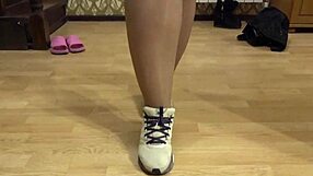 hey check out this curvy milf pawg trying shoes on plump nylon legs foot fetish fun