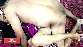 Desi Kavita blows and wildly fucks brother-in-law's son like a real whore in passionate amateur romp