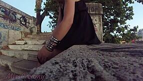 Misscreamy, Dare To Flash Pussy And Finger In Crowded City?