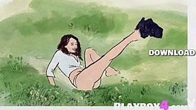 Anetta Keys Strips Outdoor Exposing Petite Milf Tits And Pussy