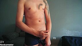 hey nerd guy pulls down underwear and jerks off super hot full video cumming