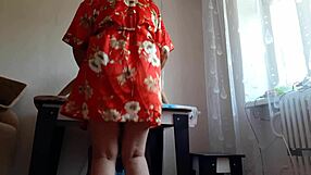 Girlfriend Shops While Mom Fucks Me Loud with Strapon and Spanking