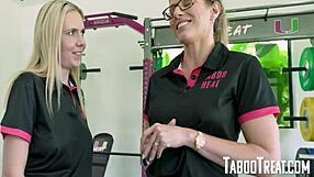 athletic blonde sports doctor with glasses gets bent over double penetrated bbc monster cock hospital workout routine